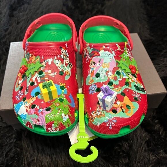 CROCS holidays Xmas Christmas Mickey and friends clogs mules sandals shoes new - Picture 4 of 6